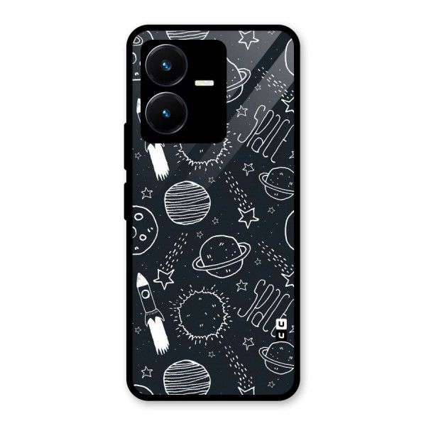 Just Space Things Glass Back Case for Vivo Y22