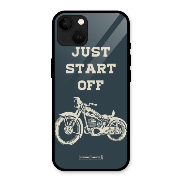 Just Start Off Glass Back Case for iPhone 13