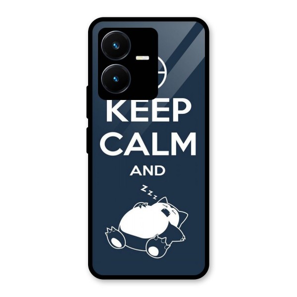 Keep Calm and Sleep Glass Back Case for Vivo Y22