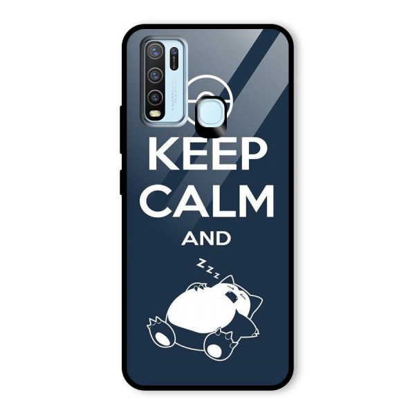 Keep Calm and Sleep Glass Back Case for Vivo Y50