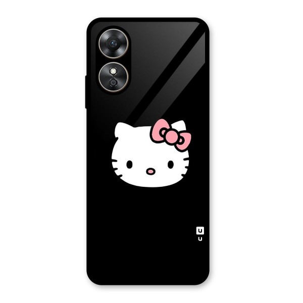 Kitty Cute Glass Back Case for Oppo A17