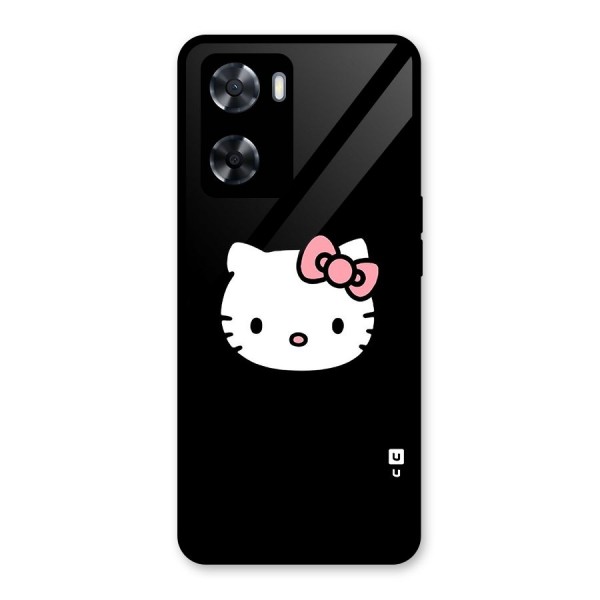 Kitty Cute Glass Back Case for Oppo A57 2022