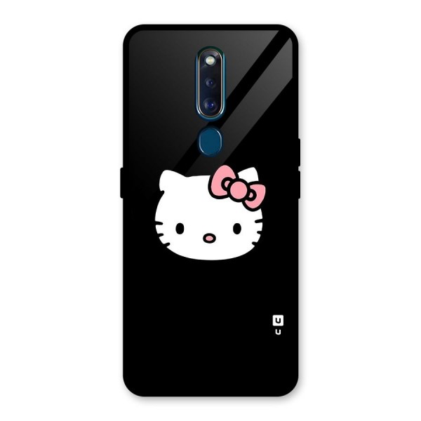 Kitty Cute Glass Back Case for Oppo F11 Pro