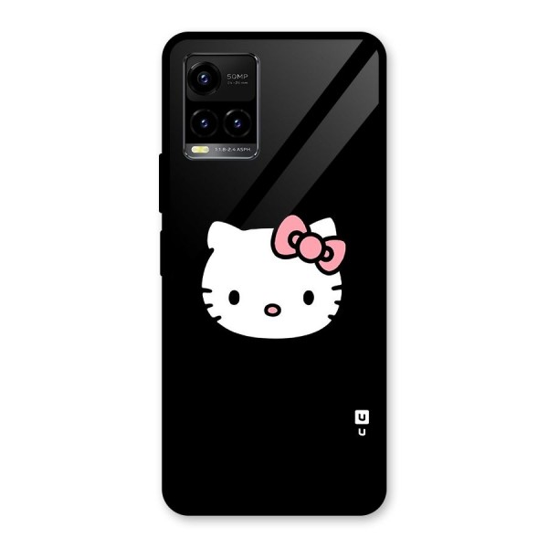 Kitty Cute Glass Back Case for Vivo Y21G