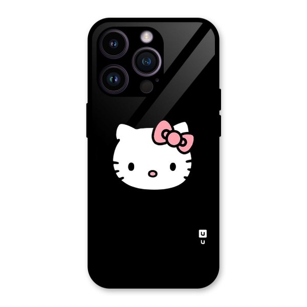 Kitty Cute Glass Back Case for iPhone 14 Pro