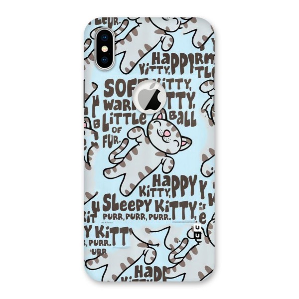 Kitty Pattern Back Case for iPhone XS Logo Cut