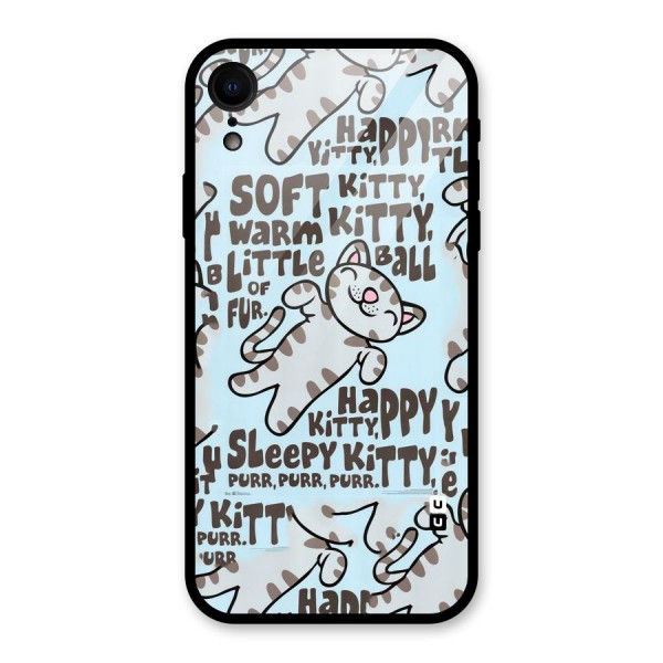 Kitty Pattern Glass Back Case for XR