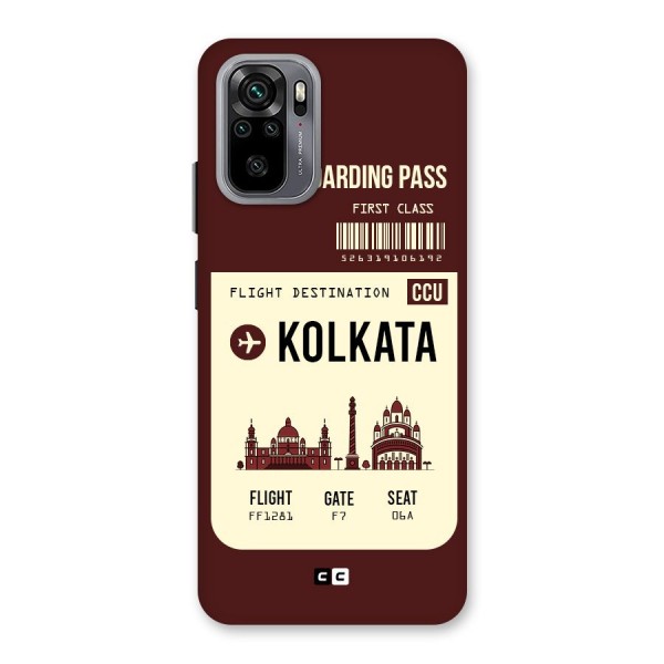 Kolkata Boarding Pass Back Case for Redmi Note 10