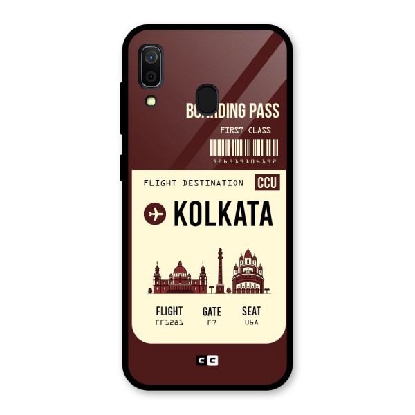 Kolkata Boarding Pass Glass Back Case for Galaxy A30