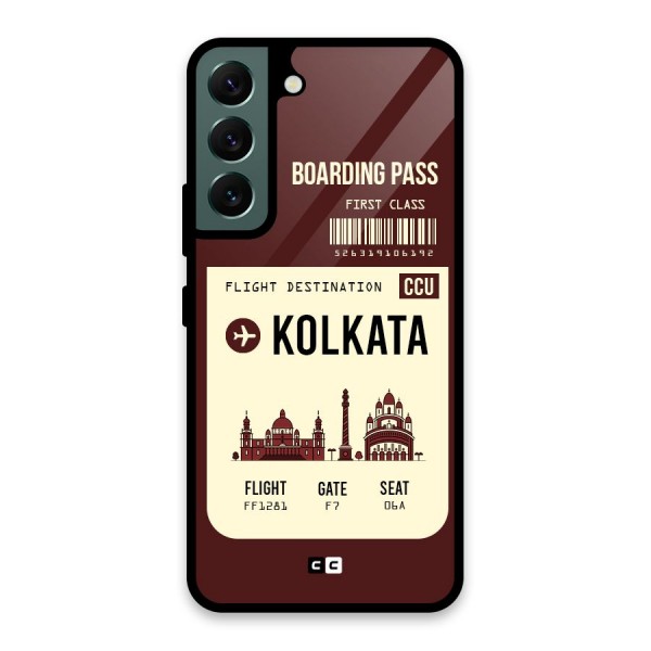Kolkata Boarding Pass Glass Back Case for Galaxy S22 5G