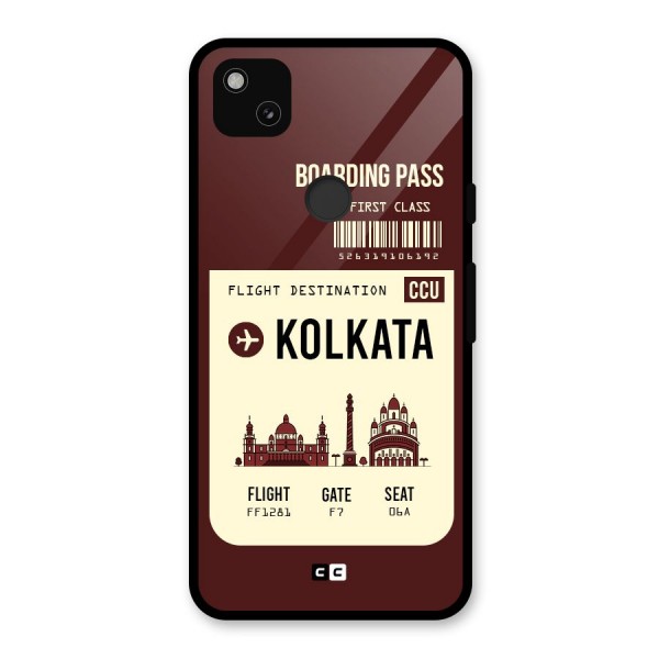 Kolkata Boarding Pass Glass Back Case for Google Pixel 4a