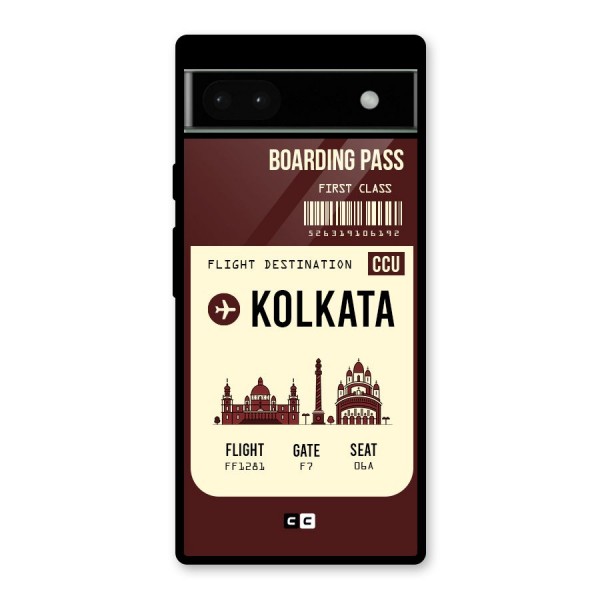 Kolkata Boarding Pass Glass Back Case for Google Pixel 6a
