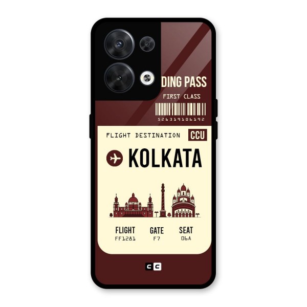 Kolkata Boarding Pass Glass Back Case for Oppo Reno8 5G