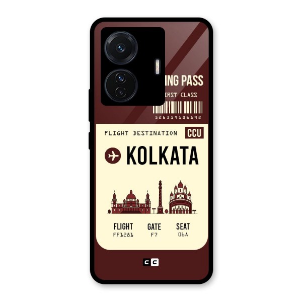 Kolkata Boarding Pass Glass Back Case for Vivo T1 Pro