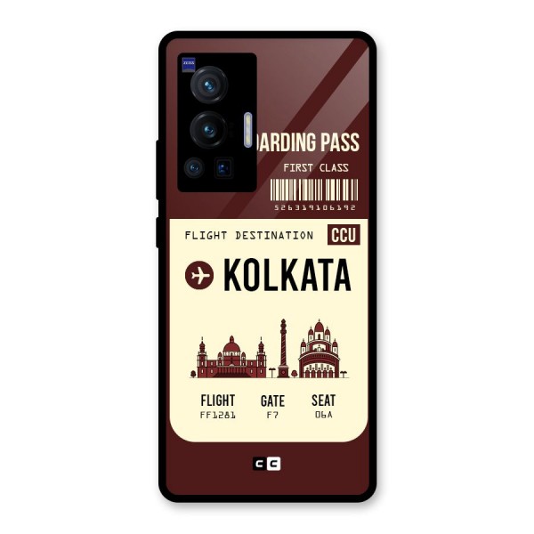 Kolkata Boarding Pass Glass Back Case for Vivo X70 Pro