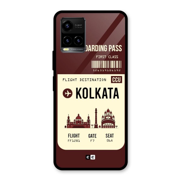 Kolkata Boarding Pass Glass Back Case for Vivo Y21 2021