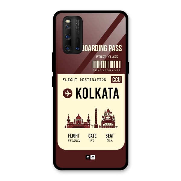 Kolkata Boarding Pass Glass Back Case for Vivo iQOO 3