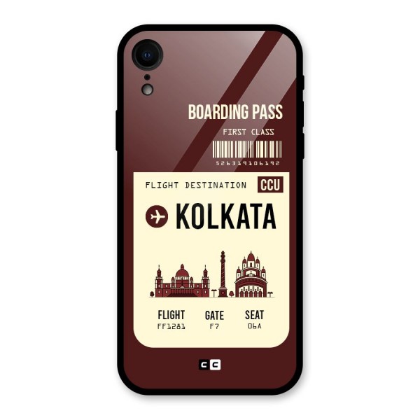 Kolkata Boarding Pass Glass Back Case for XR