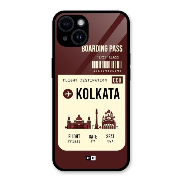 Kolkata Boarding Pass Glass Back Case for iPhone 14