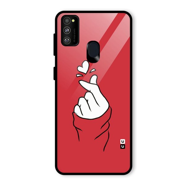 Korean Love Sign Glass Back Case for Galaxy M30s