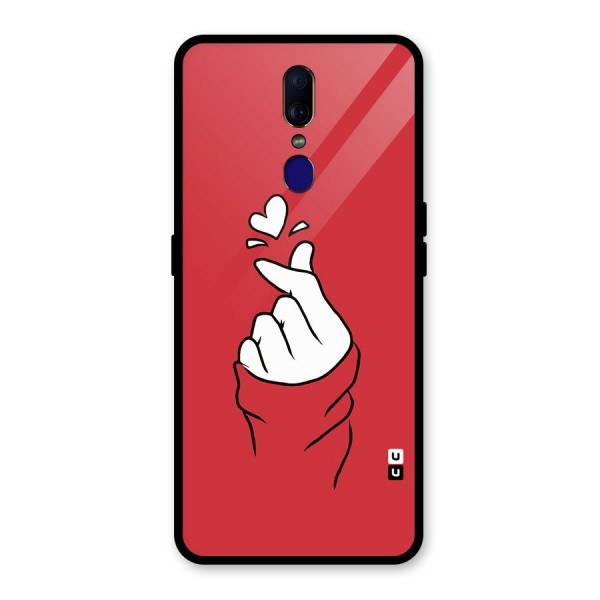 Korean Love Sign Glass Back Case for Oppo F11