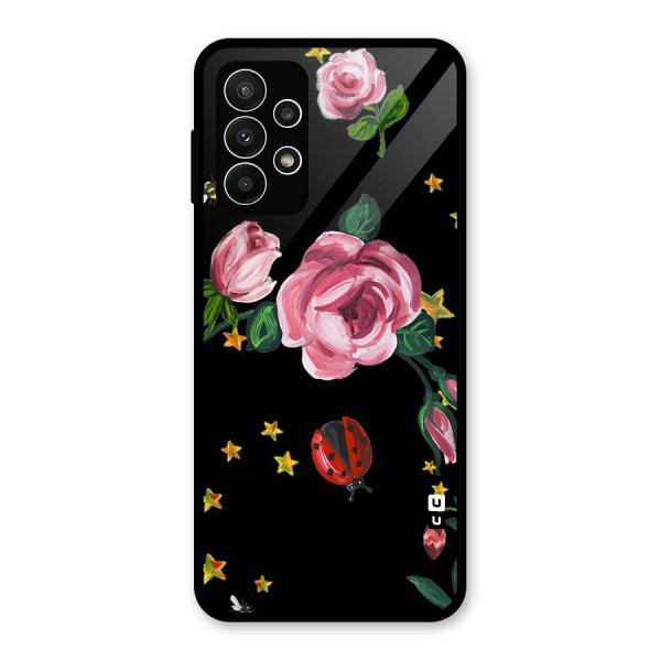 Ladybird And Floral Glass Back Case for Galaxy A23