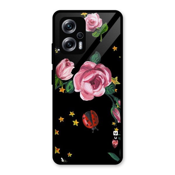 Ladybird And Floral Glass Back Case for Redmi K50i