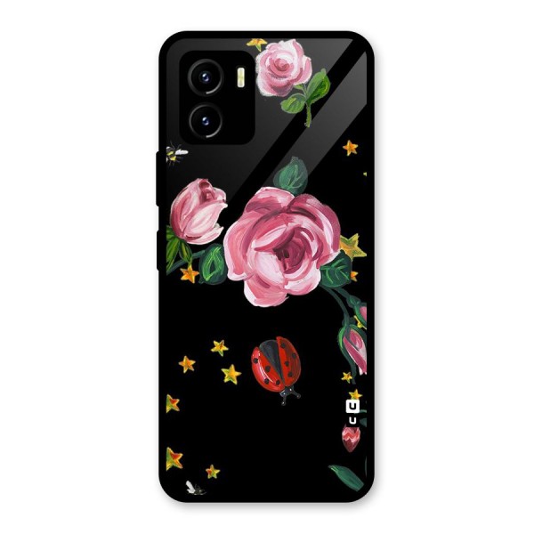 Ladybird And Floral Glass Back Case for Vivo Y15s