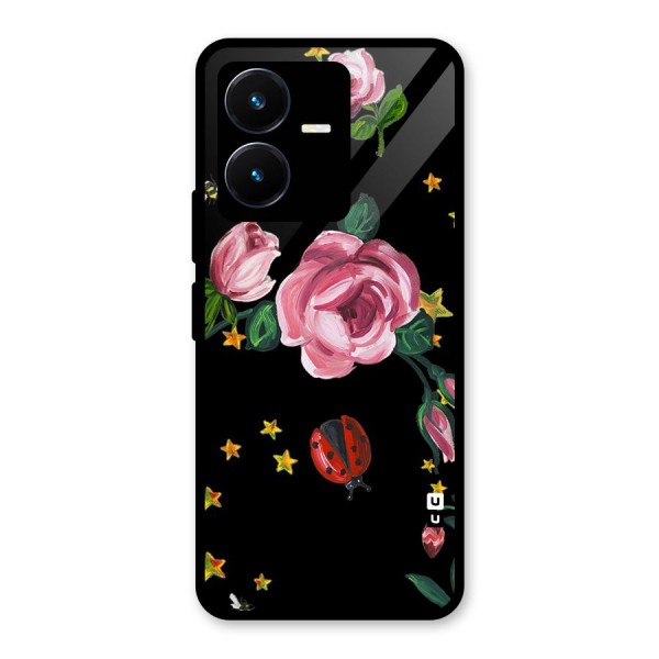 Ladybird And Floral Glass Back Case for Vivo Y22