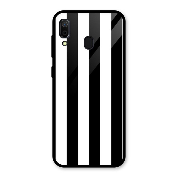 Lavish Black Stripes Glass Back Case for Galaxy A30