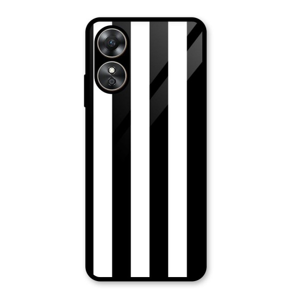 Lavish Black Stripes Glass Back Case for Oppo A17