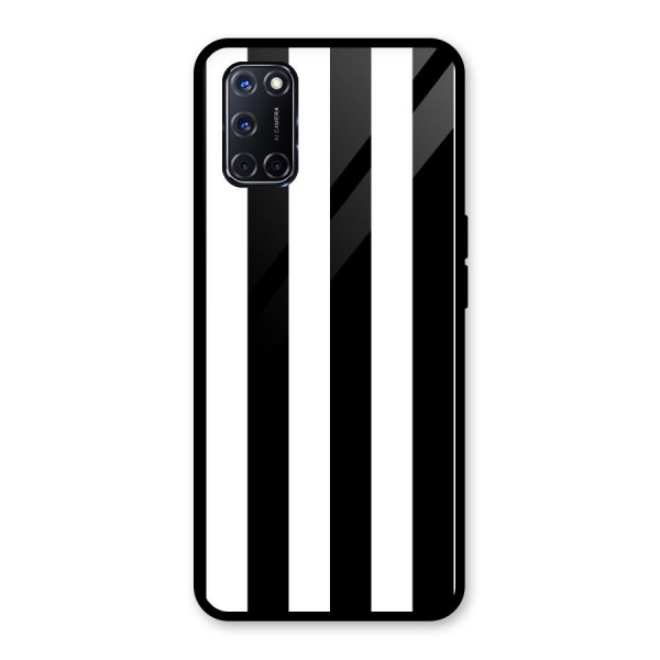 Lavish Black Stripes Glass Back Case for Oppo A52