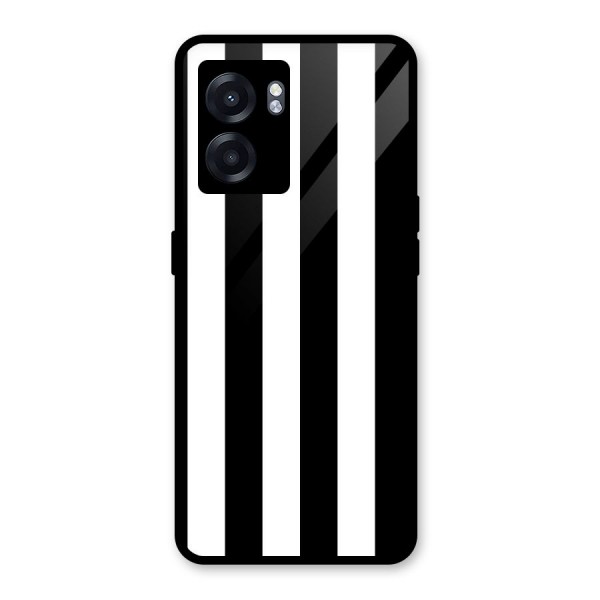 Lavish Black Stripes Glass Back Case for Oppo K10 (5G)