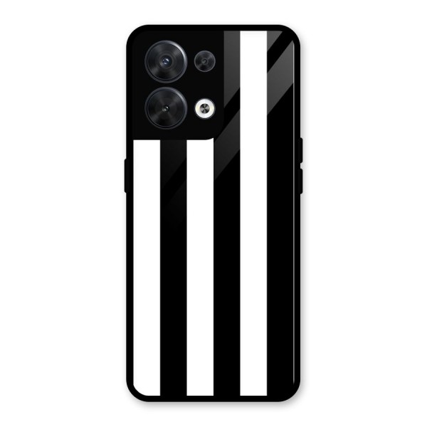 Lavish Black Stripes Glass Back Case for Oppo Reno8 5G