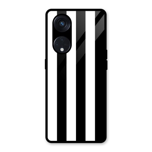 Lavish Black Stripes Glass Back Case for Reno8 T 5G