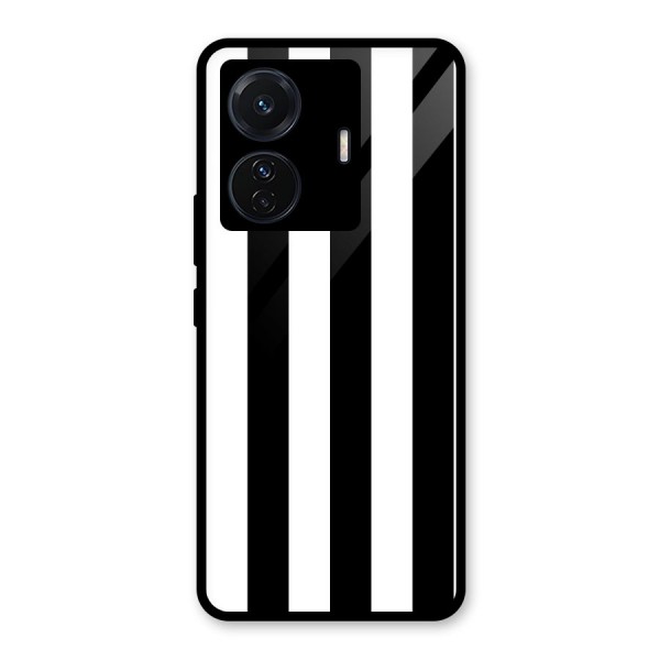 Lavish Black Stripes Glass Back Case for Vivo T1 Pro