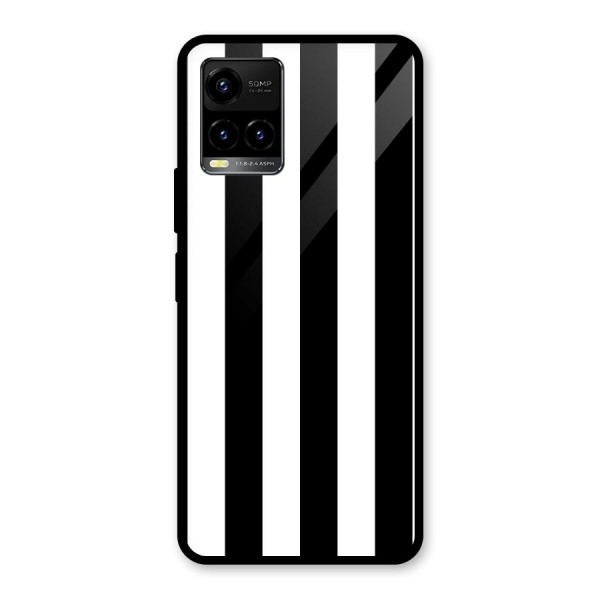 Lavish Black Stripes Glass Back Case for Vivo Y21 2021