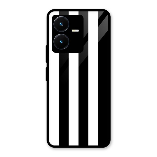 Lavish Black Stripes Glass Back Case for Vivo Y22