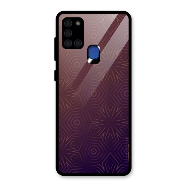 Lavish Purple Pattern Glass Back Case for Galaxy A21s