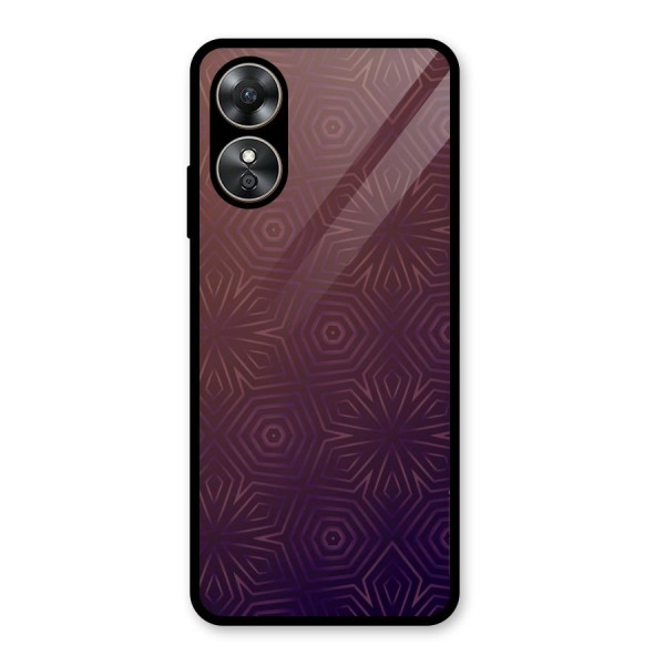 Lavish Purple Pattern Glass Back Case for Oppo A17