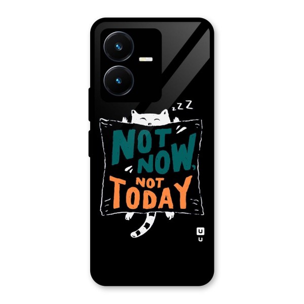 Lazy Cat Not Today Glass Back Case for Vivo Y22