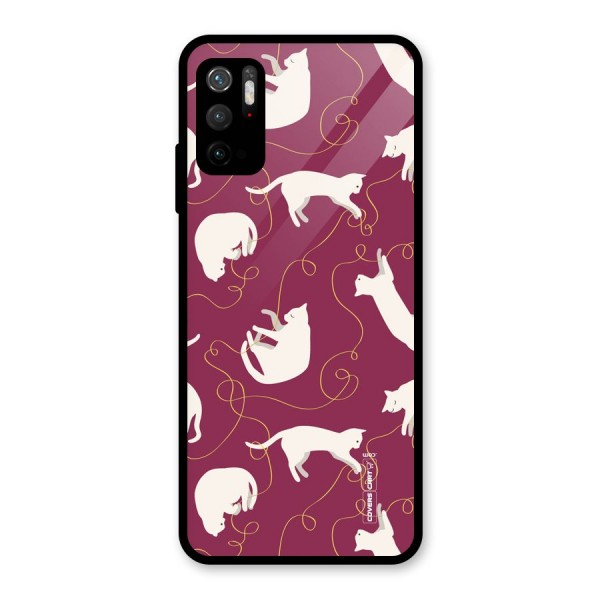 Lazy Kitty Glass Back Case for Poco M3 Pro 5G