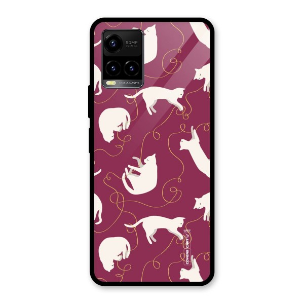 Lazy Kitty Glass Back Case for Vivo Y21 2021