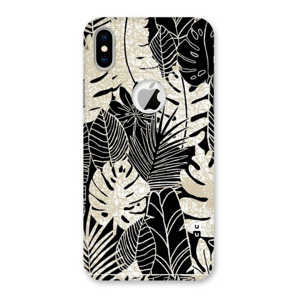 Leaf Pattern Back Case for iPhone XS Logo Cut