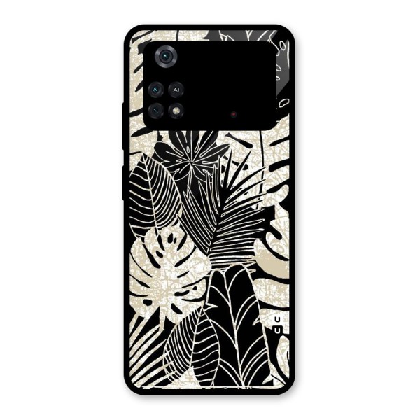 Leaf Pattern Glass Back Case for Poco M4 Pro 4G