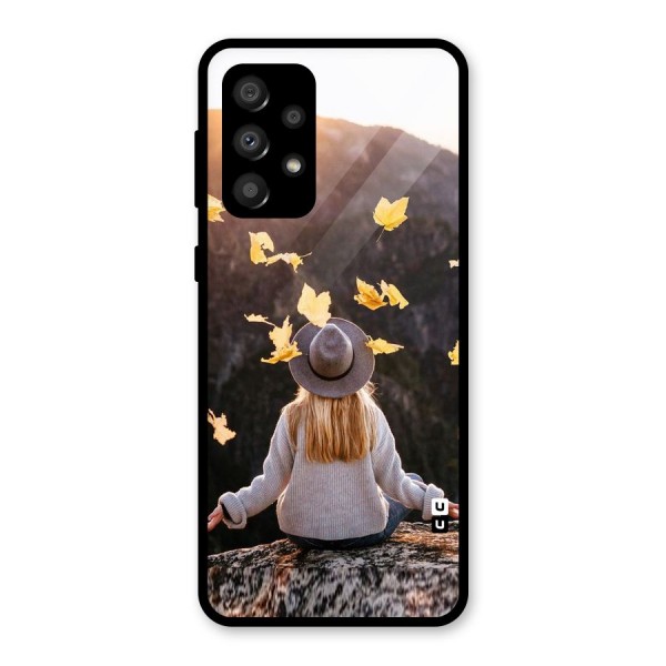 Leaf Rain Sunset Glass Back Case for Galaxy A32