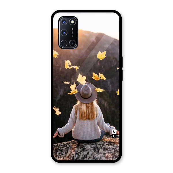 Leaf Rain Sunset Glass Back Case for Oppo A52