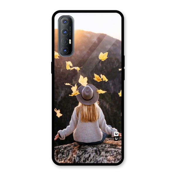 Leaf Rain Sunset Glass Back Case for Oppo Reno3 Pro