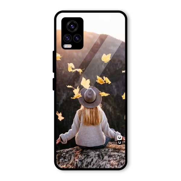 Leaf Rain Sunset Glass Back Case for Vivo V20