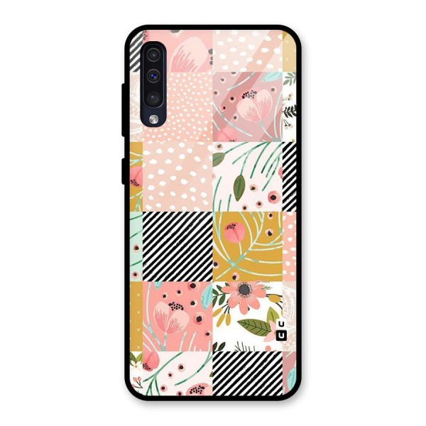 Leaf Stripe Polka Glass Back Case for Galaxy A50s